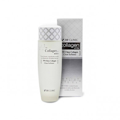 Осветляющий тонер с коллагеном, 3W CLINIC, Collagen White Clear Softener, 150 мл купить в Украине Осветляющий тонер с коллагеном, 3W CLINIC, Collagen White Clear Softener, 150 мл купить в Украине