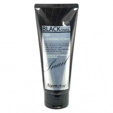 Глубоко очищающая пенка с муцином черной улитки, FarmStay, Black Snail Deep Cleansing Foam, 180 мл купить в Украине Глубоко очищающая пенка с муцином черной улитки, FarmStay, Black Snail Deep Cleansing Foam, 180 мл купить в Украине