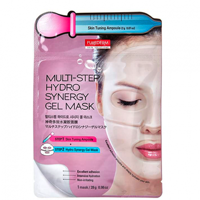 Омолаживающая двухфазная гидрогелевая маска, PUREDERM, Multi Step Hydro Synergy Gel Mask купить в Украине Омолаживающая двухфазная гидрогелевая маска, PUREDERM, Multi Step Hydro Synergy Gel Mask купить в Украине