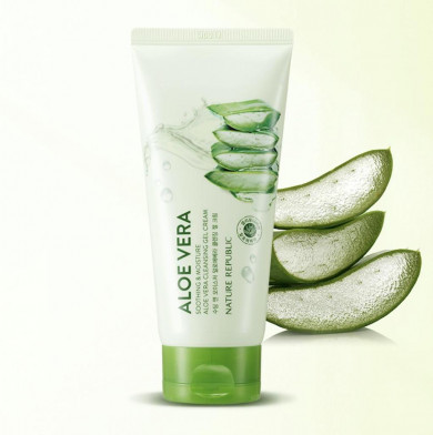 Очищающий крем-гель для лица с алоэ Nature Republic Soothing & Moisture Aloe Vera Cleansing Gel Cream 150 мл купить в Украине 3
