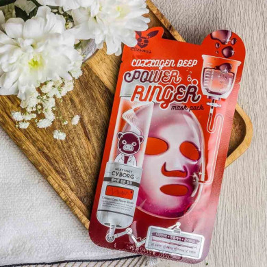 Тканинна маска для обличчя з колагеном омолоджуюча Elizavecca Collagen Deep Power Ringer Mask купити в Україні 2
