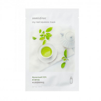 Тканинна маска з екстрактом зеленого чаю Innisfree My Real Squeeze Mask Green Tea купити в Україні