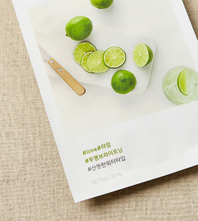 Тканинна маска для обличчя з лаймом освітлююча Innisfree My Real Squeeze Mask Lime купити в Україні 3
