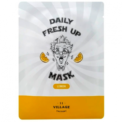 Освітлююча маска з екстрактом лимона, Village 11 Factory, Daily Fresh UP Mask, Lemon купити в Україні Освітлююча маска з екстрактом лимона, Village 11 Factory, Daily Fresh UP Mask, Lemon купити в Україні
