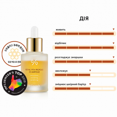 Ампульна сироватка з екстрактом прополісу Dr. Ceuracle Royal Vita Propolis 33 Ampoule 30 мл купити в Україні 5