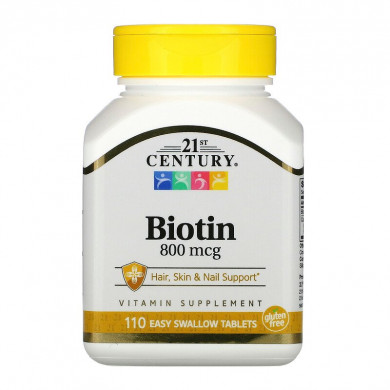 Биотин 21st Century Biotin 800 мкг 110 таблеток купить в Украине
