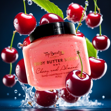 Батер-скраб для тела Вишня и Миндаль Top Beauty Body Butter Sdrub Cherry and Almond 400 г купить в Украине 2