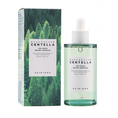 Заспокійлива антиакне сироватка з центелою та зеленим чаєм SKIN1004 Madagascar Centella Tea-Trica Relief Ampoule 1.5 мл (пробник) купити в Україні 2