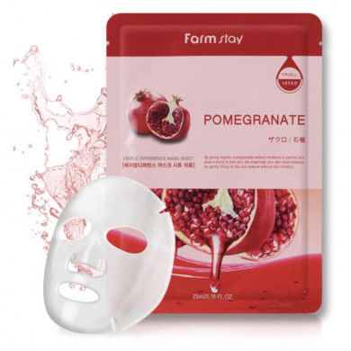 Тканевая маска для лица с гранатом FarmStay Visible Difference Mask Sheet Pomegranate купить в Украине
