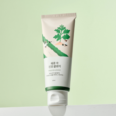 Заспокійлива очищуюча пінка з морським полином ROUND LAB Mugwort Calming Cleanser 150 мл купити в Україні 2