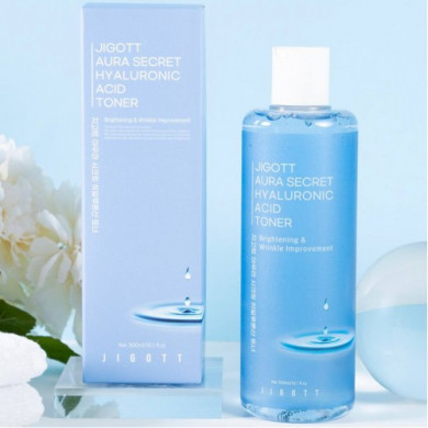 Увлажняющий тонер для лица с гиалуроновой кислотой JIGOTT Aura Secret Hyaluronic Acid Toner 300 мл купить в Украине 3