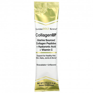 Морской гидролизованный коллаген с гиалуроновой кислотой и витамином C California Gold Nutrition CollagenUP с нейтральным вкусом 30 пакетиков * 516 г купить в Украине 3