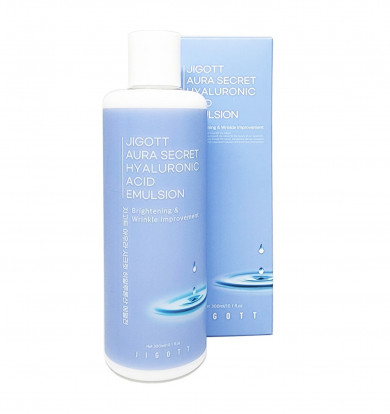 Зволожуюча емульсія з гіалуроновою кислотою JIGOTT Aura Secret Hyaluronic Acid Emulsion 300 мл купити в Україні 2
