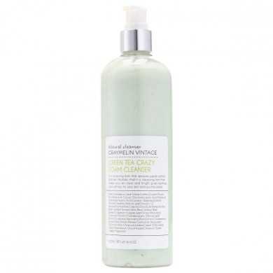 Пенка для умывания с экстрактом алоэ и зеленого чая Graymelin Crazy Foam Cleanser Green Tea 500 мл купить в Украине