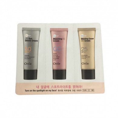 Набор пробников Ottie UV Sun Shield Cream Blooming CC Cream Glowing Cover BB Cream купить в Украине