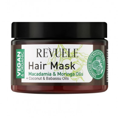 Відновлююча маска для волосся з оліями макадамія та моринги Revuele Vegan & Organic Hair Mask 360 мл купити в Україні