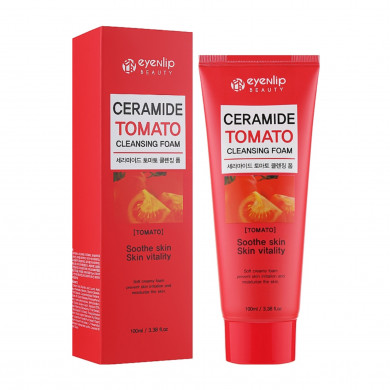 Очищающая пенка с керамидами и экстрактом томата EYENLIP Ceramide Tomato Cleansing Foam 100 мл купить в Украине