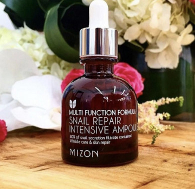 Концентрированная сыворотка против морщин с фильтратом слизи улитки MIZON Snail Repair Intensive Ampoule 30 мл купить в Украине 3