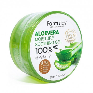 Гель с экстрактом алоэ вера, FarmStay, Moisture Soothing Gel Aloevera, 300 мл купить в Украине Гель с экстрактом алоэ вера, FarmStay, Moisture Soothing Gel Aloevera, 300 мл купить в Украине