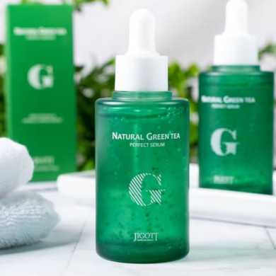 Увлажняющая сыворотка для лица с зеленым чаем JIGOTT Natural Green Tea Perfect Serum 50 мл купить в Украине 3