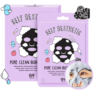 Очищувальна бульбашкова маска з деревним вугіллям G9SKIN Self Aesthetic Pore Clean Bubble Mask купити в Україні 2