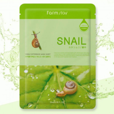 Тканевая маска с муцином улитки FARM STAY Visible Difference Mask Sheet Snail купить в Украине 2