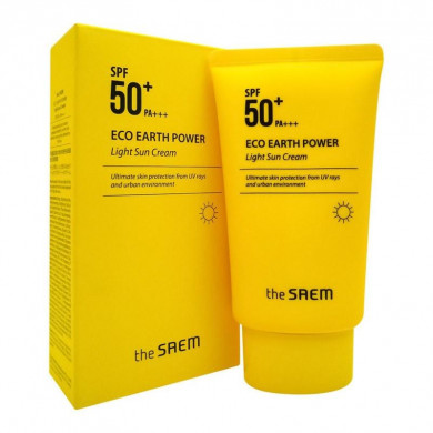 Легкий солнцезащитный крем, The SAEM, Eco Earth Power Light Sun Cream SPF50+ PA+++, 50 мл купить в Украине Легкий солнцезащитный крем, The SAEM, Eco Earth Power Light Sun Cream SPF50+ PA+++, 50 мл купить в Украине