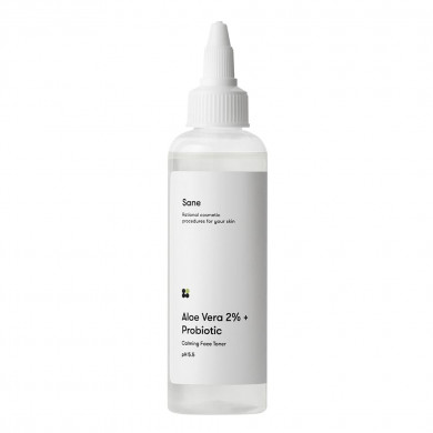 Заспокійливий тонік для обличчя з алое та пробіотиками Sane Aloe Vera 2% + Probiotic Calming Face Toner 100 мл купити в Україні