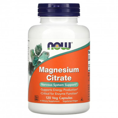 Цитрат магнію Now Foods Magnesium Citrate 120 вегетаріанських капсул купити в Україні