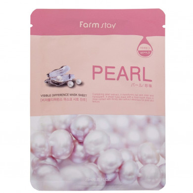 Тканевая маска для лица с жемчугом, FarmStay, Visible Difference Mask Sheet Pearl купить в Украине Тканевая маска для лица с жемчугом, FarmStay, Visible Difference Mask Sheet Pearl купить в Украине