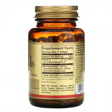 Натуральный витамин Е Solgar Vitamin E 67 мг (100 МЕ) 100 капсул купить в Украине 2