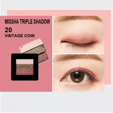 Тени для век, MISSHA, Triple Shadow, #20 Vintage Coin купить в Украине 2 Тени для век, MISSHA, Triple Shadow, #20 Vintage Coin купить в Украине 2