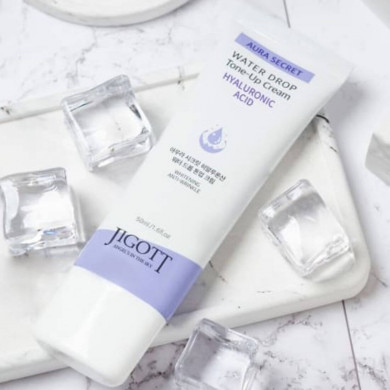 Увлажняющий крем для лица с гиалуроновой кислотой JIGOTT Aura Secret Hyaluronic Acid Water Drop Tone Up Cream 50 мл купить в Украине 4