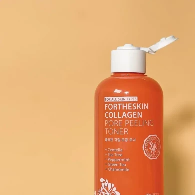 Відлущуючий тонер для обличчя з колагеном та центелою Fortheskin Collagen Pore Peeling Toner 280 мл купити в Україні 3