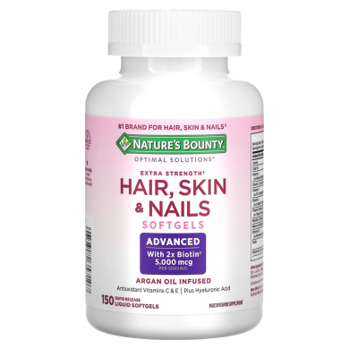 Комплекс для волосся шкіри та нігтів Nature's Bounty Optimal Solutions Extra Strength Hair Skin & Nails 150 капсул купити в Україні