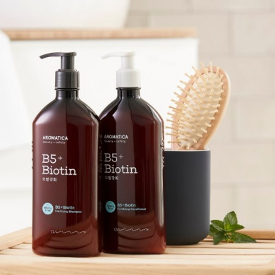 Укрепляющий кондиционер с витамином В5 и биотином AROMATICA B5+Biotin Fortifying Conditioner 400 мл купить в Украине 3
