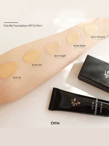 Антивікова тональна основа Ottie Pick Me Foundation SPF25 PA ++ # 21 Vanilla 30 мл купити в Україні 5