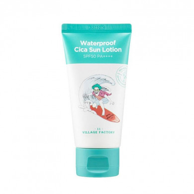 Водостойкий успокаивающий солнцезащитный крем, Village 11 Factory, Waterproof Cica Sun Lotion SPF50+ PA++++, 80 мл купить в Украине Водостойкий успокаивающий солнцезащитный крем, Village 11 Factory, Waterproof Cica Sun Lotion SPF50+ PA++++, 80 мл купить в Украине