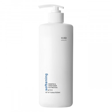 Смягчающий шампунь-кондиционер с протеинами шелка Scalp Softening Shampoo & Conditioner Silk Proteins 500 мл купить в Украине
