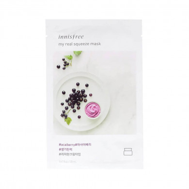 Тканевая маска с экстрактом ягод асаи, Innisfree, My Real Squeeze Mask Acai Berry купить в Украине Тканевая маска с экстрактом ягод асаи, Innisfree, My Real Squeeze Mask Acai Berry купить в Украине