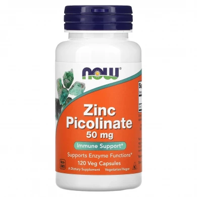 Цинк піколінат Now Foods Zinc Picolinate 50 мг 120 рослинних капсул купити в Україні