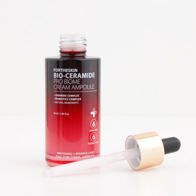 Питательная крем-сыворотка для лица с керамидами и пробиотиками Fortheskin Bio Ceramide Pro Biome Cream Ampoule 50 мл купить в Украине 2