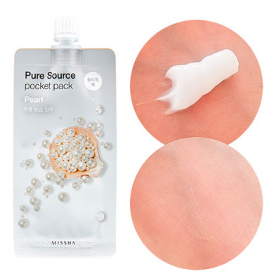 Нічна маска з перлиним екстрактом MISSHA Pure Source pocket pack Pearl 10 мл купити в Україні 3