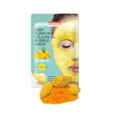 Очищающая пузырьковая маска с куркумой, PUREDERM, Deep Purifying Yellow O2 Bubble Mask Turmeric купить в Украине Очищающая пузырьковая маска с куркумой, PUREDERM, Deep Purifying Yellow O2 Bubble Mask Turmeric купить в Украине