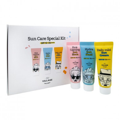 Набор миниатюр солнцезащитных кремов, Village 11 Factory, Sun Care Special Kit SPF 50+ PA++++, 25 мл *3 купить в Украине Набор миниатюр солнцезащитных кремов, Village 11 Factory, Sun Care Special Kit SPF 50+ PA++++, 25 мл *3 купить в Украине