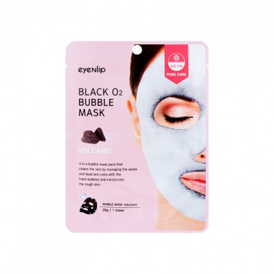 Очищающая пузырьковая маска с вулканическим пеплом EYENLIP Black O2 Bubble Mask Volcano купить в Украине