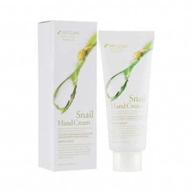 Увлажняющий крем для рук с муцином улитки 3W CLINIC Snail Hand Cream 100 мл (СРОК ДО 07.02.2026) купить в Украине
