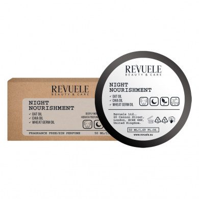 Питательный ночной крем для лица Revuele Vegan & Organic Night Nourishment 50 мл купить в Украине
