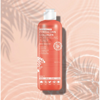 Відлущуючий тонер для обличчя з колагеном та центелою Fortheskin Collagen Pore Peeling Toner 280 мл купити в Україні 2
