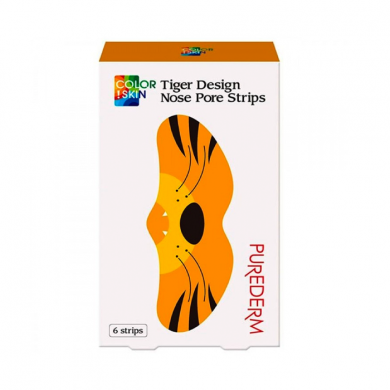 Маска от черных точек, PUREDERM, COLOR!SKIN Design Nose Pore Strips 6sheets Tiger, 6 шт купить в Украине Маска от черных точек, PUREDERM, COLOR!SKIN Design Nose Pore Strips 6sheets Tiger, 6 шт купить в Украине